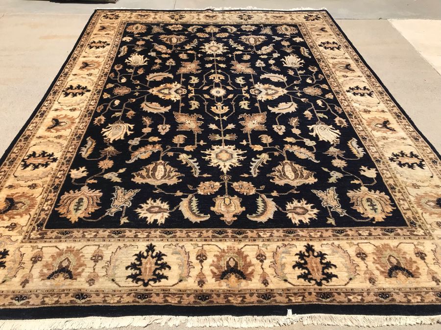 Vintage Handmade Persian Chobi Wool Area Rug Oushak Design From Afghanistan Ghazni Wool (Hand Spun) Natural Dyes 9' X 12' Retailed $3,800 Double Knot Apx. 100 knots / sq. in. With Certificate Of Authenticity [Photo 5]