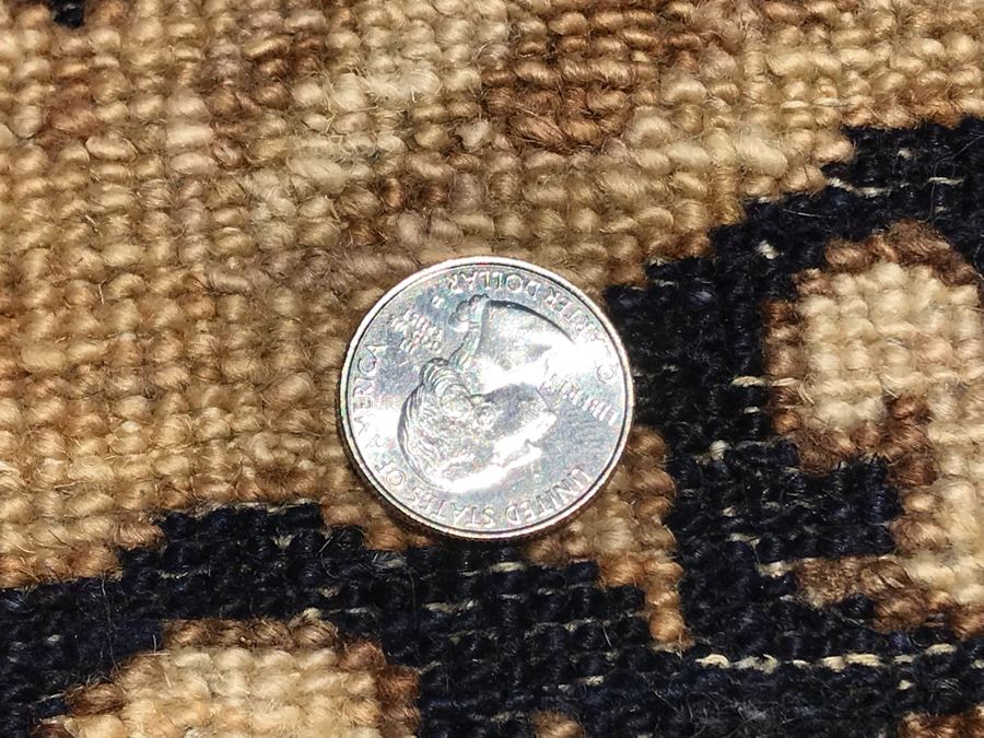 Vintage Handmade Persian Chobi Wool Area Rug Oushak Design From Afghanistan Ghazni Wool (Hand Spun) Natural Dyes 9' X 12' Retailed $3,800 Double Knot Apx. 100 knots / sq. in. With Certificate Of Authenticity [Photo 4]