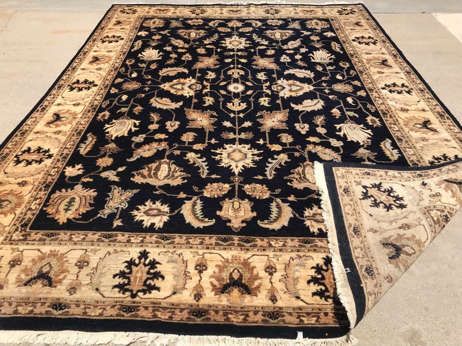 Vintage Handmade Persian Chobi Wool Area Rug Oushak Design From Afghanistan Ghazni Wool (Hand Spun) Natural Dyes 9' X 12' Retailed $3,800 Double Knot Apx. 100 knots / sq. in. With Certificate Of Authenticity [Photo 3]