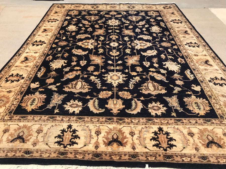 Vintage Handmade Persian Chobi Wool Area Rug Oushak Design From Afghanistan Ghazni Wool (Hand Spun) Natural Dyes 9' X 12' Retailed $3,800 Double Knot Apx. 100 knots / sq. in. With Certificate Of Authenticity [Photo 11]
