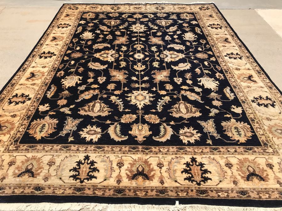 Vintage Handmade Persian Chobi Wool Area Rug Oushak Design From Afghanistan Ghazni Wool (Hand Spun) Natural Dyes 9' X 12' Retailed $3,800 Double Knot Apx. 100 knots / sq. in. With Certificate Of Authenticity [Photo 10]
