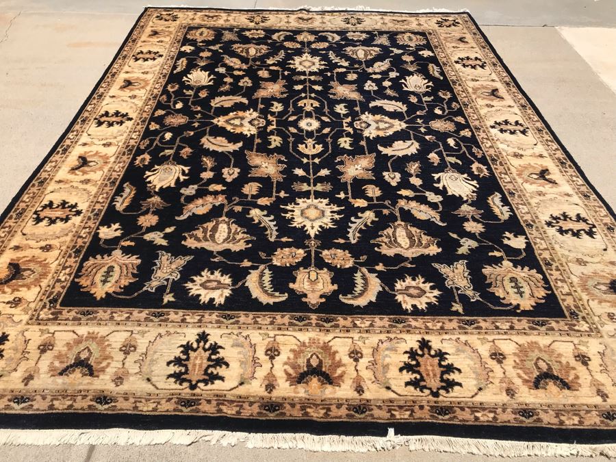 Vintage Handmade Persian Chobi Wool Area Rug Oushak Design From Afghanistan Ghazni Wool (Hand Spun) Natural Dyes 9' X 12' Retailed $3,800 Double Knot Apx. 100 knots / sq. in. With Certificate Of Authenticity [Photo 7]