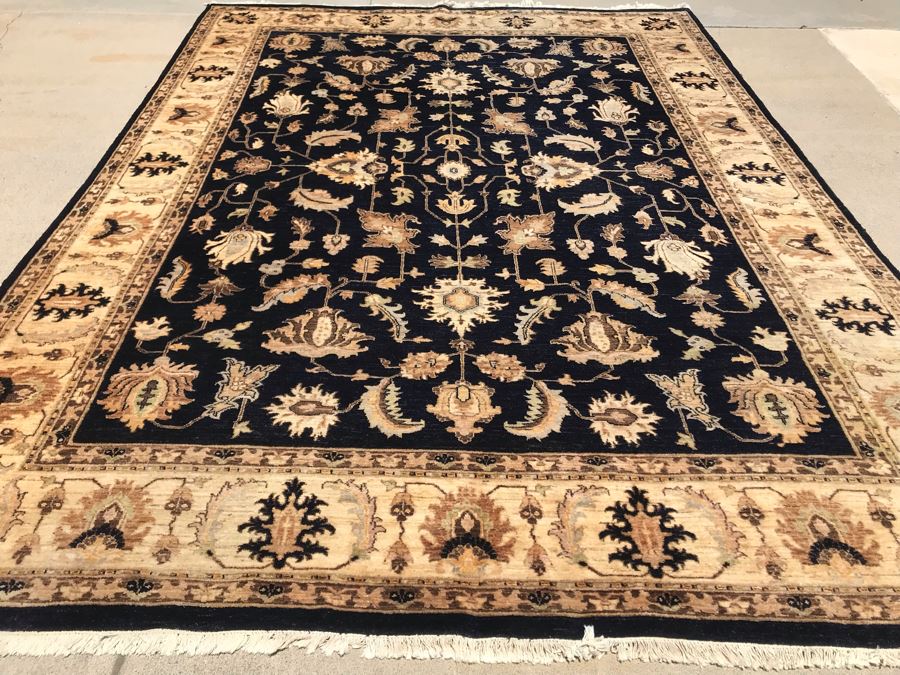 Vintage Handmade Persian Chobi Wool Area Rug Oushak Design From Afghanistan Ghazni Wool (Hand Spun) Natural Dyes 9' X 12' Retailed $3,800 Double Knot Apx. 100 knots / sq. in. With Certificate Of Authenticity [Photo 9]