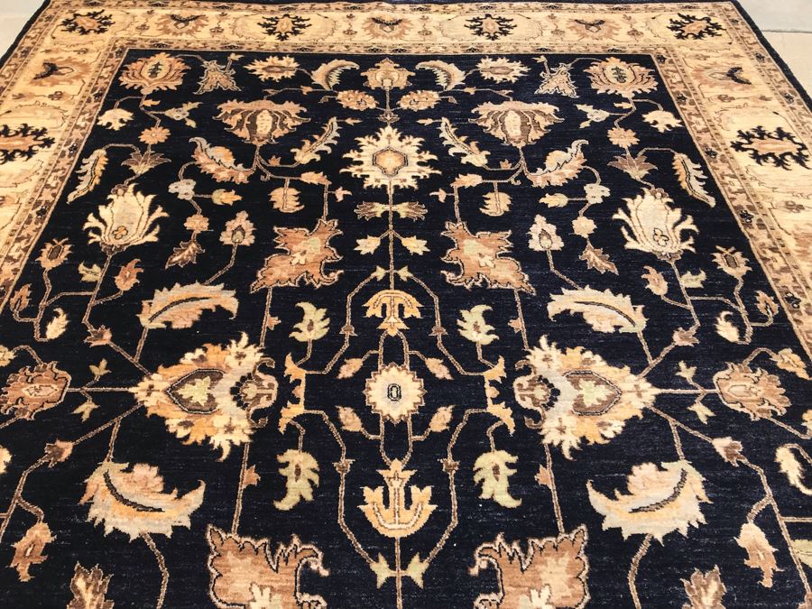 Vintage Handmade Persian Chobi Wool Area Rug Oushak Design From Afghanistan Ghazni Wool (Hand Spun) Natural Dyes 9' X 12' Retailed $3,800 Double Knot Apx. 100 knots / sq. in. With Certificate Of Authenticity [Photo 17]