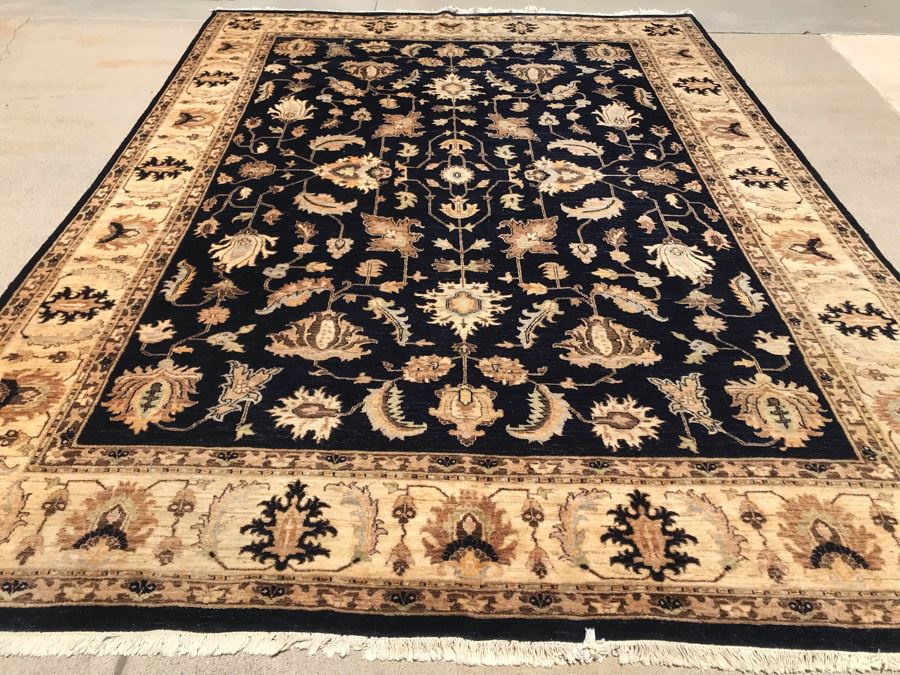 Vintage Handmade Persian Chobi Wool Area Rug Oushak Design From Afghanistan Ghazni Wool (Hand Spun) Natural Dyes 9' X 12' Retailed $3,800 Double Knot Apx. 100 knots / sq. in. With Certificate Of Authenticity [Photo 8]