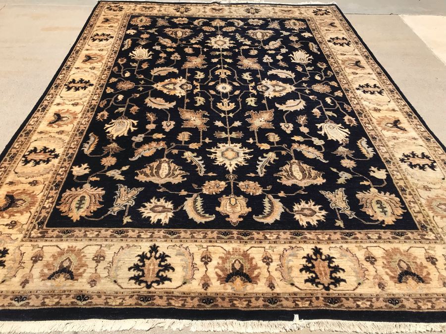 Vintage Handmade Persian Chobi Wool Area Rug Oushak Design From Afghanistan Ghazni Wool (Hand Spun) Natural Dyes 9' X 12' Retailed $3,800 Double Knot Apx. 100 knots / sq. in. With Certificate Of Authenticity [Photo 6]