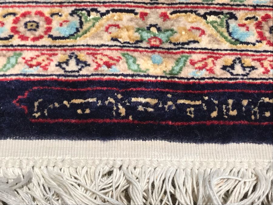 SIGNED Finely Knotted Persian Area Rug 8' X 10'5' Isfahan Design Wool Rug From Pakistan (Lahore) Apx. 300 knots / sq. in. Double Knot With Certificate Of Authenticity [Photo 8]