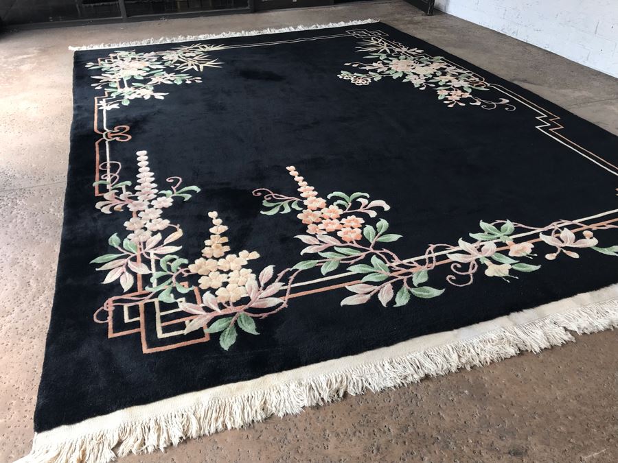 JUST ADDED - Stunning Chinese Black Wool Area Rug 9' X 12'10' Retailed $10,000 [Photo 8]