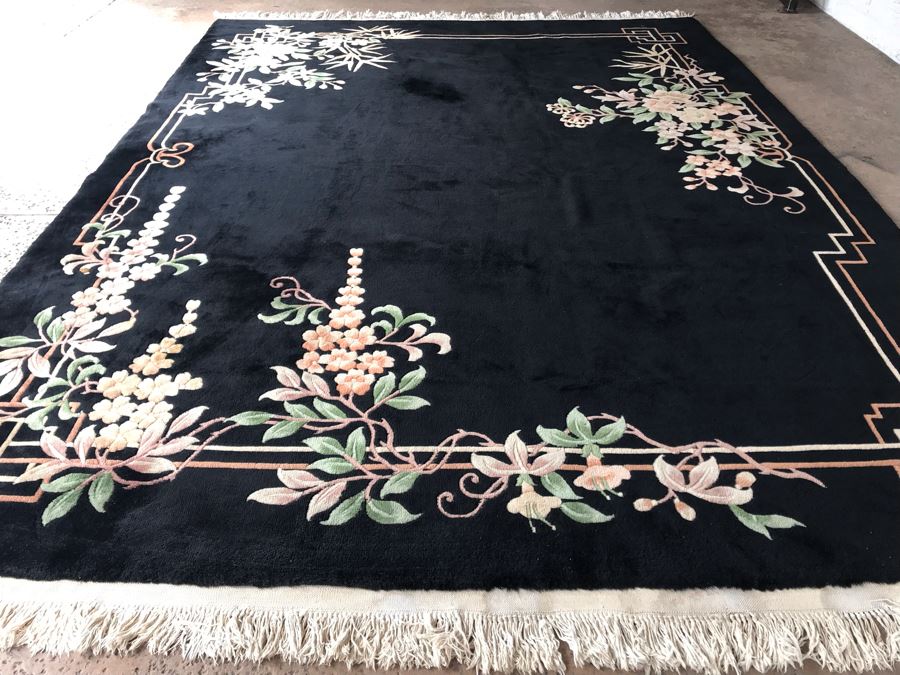 JUST ADDED - Stunning Chinese Black Wool Area Rug 9' X 12'10' Retailed $10,000 [Photo 5]