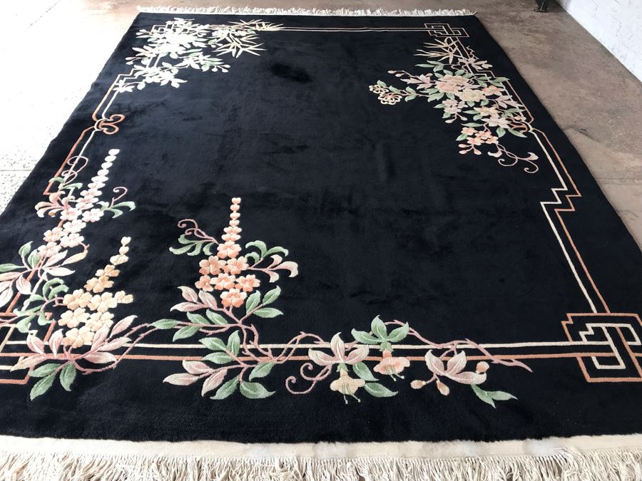 JUST ADDED - Stunning Chinese Black Wool Area Rug 9' X 12'10' Retailed $10,000 [Photo 11]