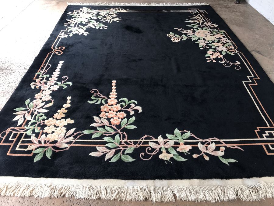 JUST ADDED - Stunning Chinese Black Wool Area Rug 9' X 12'10' Retailed $10,000 [Photo 2]