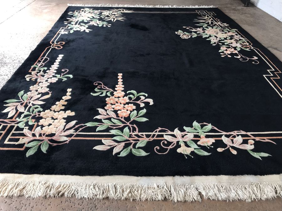 JUST ADDED - Stunning Chinese Black Wool Area Rug 9' X 12'10' Retailed $10,000 [Photo 10]