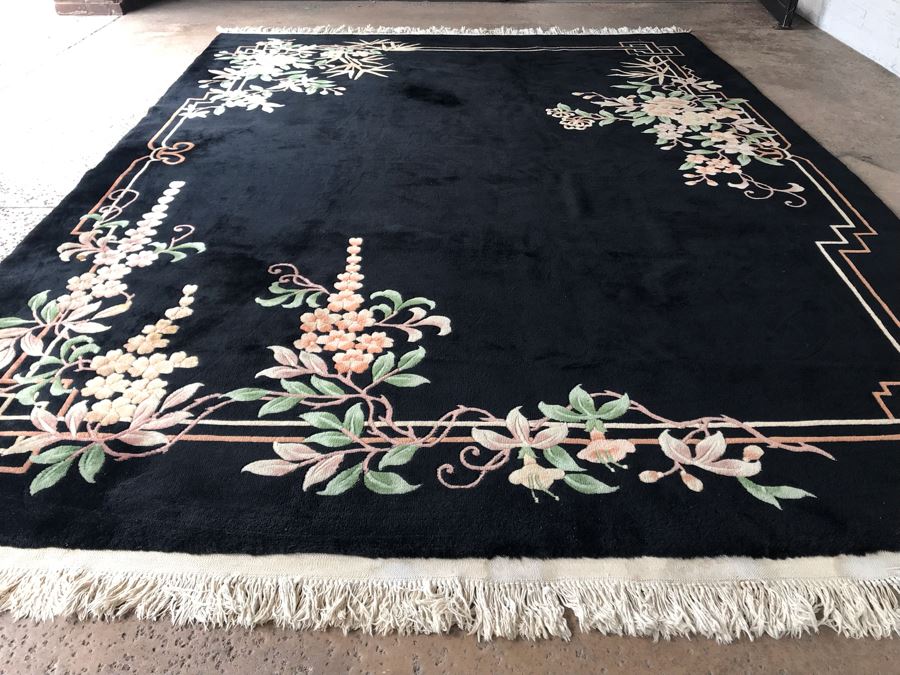 JUST ADDED - Stunning Chinese Black Wool Area Rug 9' X 12'10' Retailed $10,000 [Photo 7]