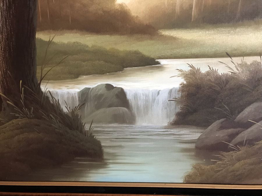 Original Oil Painting Of Stream Through Forrest Unsigned But Attributed To Jorge Prieto B [Photo 6]