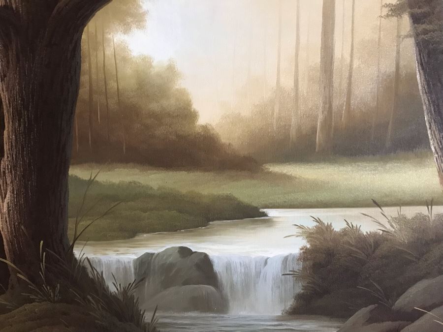 Original Oil Painting Of Stream Through Forrest Unsigned But Attributed To Jorge Prieto B [Photo 7]
