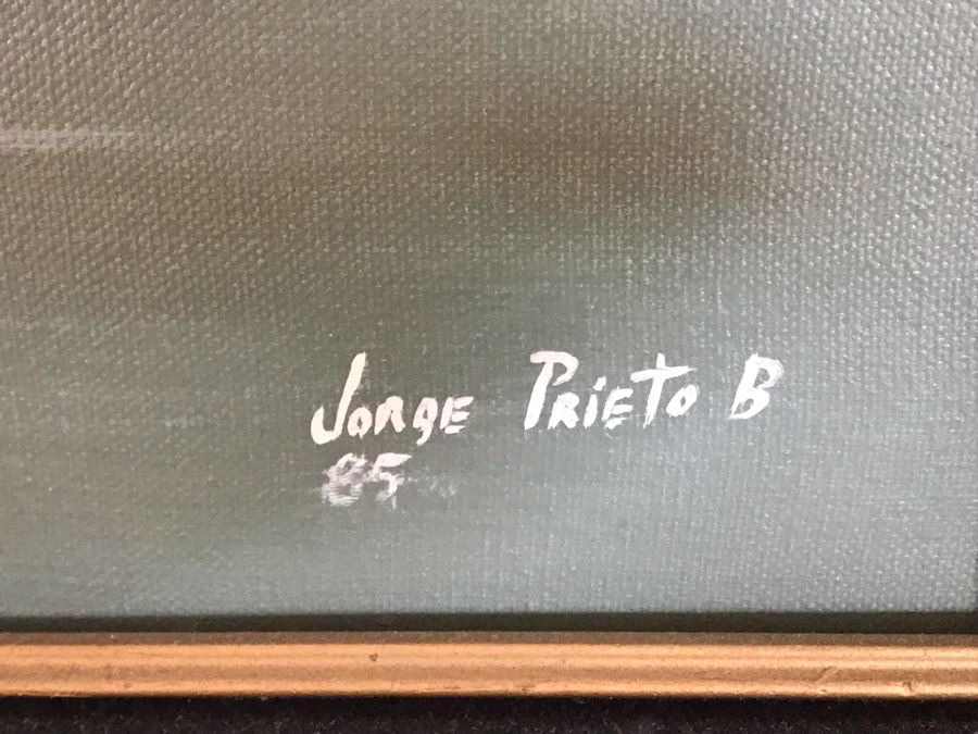 Original Signed Oil Painting Of Waterfall By Jorge Prieto B [Photo 10]