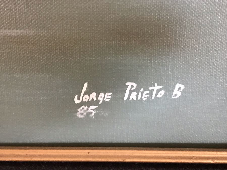 Original Signed Oil Painting Of Waterfall By Jorge Prieto B [Photo 9]