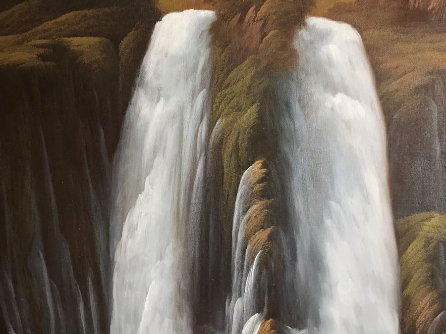 Original Signed Oil Painting Of Waterfall By Jorge Prieto B [Photo 11]