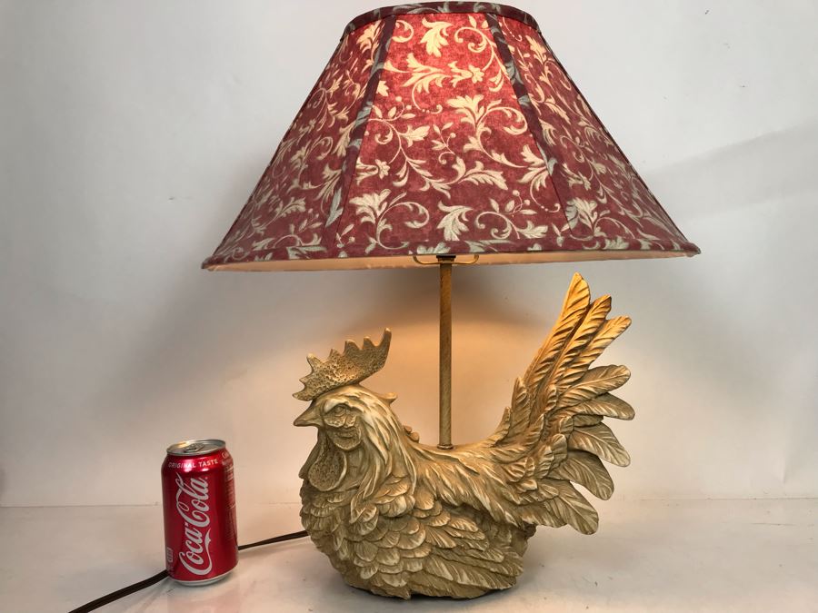 Country Rooster Resin Table Lamp [Photo 2]