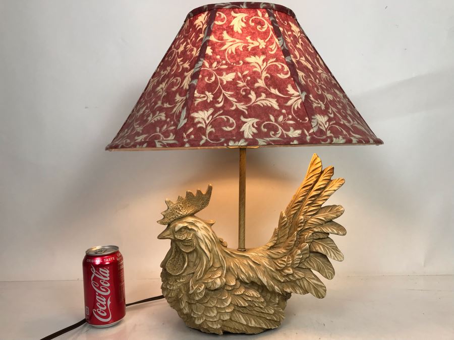 Country Rooster Resin Table Lamp