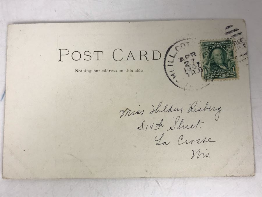 Antique Postmarked 1907 Night Scene On Aurora-Elgin R. R. Railroad Postcard [Photo 3]