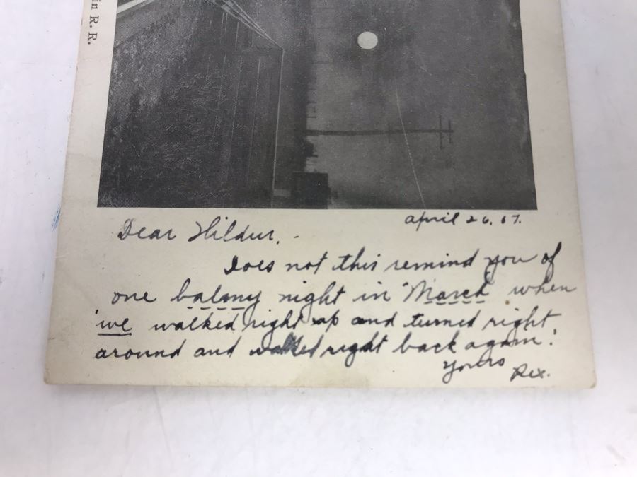 Antique Postmarked 1907 Night Scene On Aurora-Elgin R. R. Railroad Postcard [Photo 2]