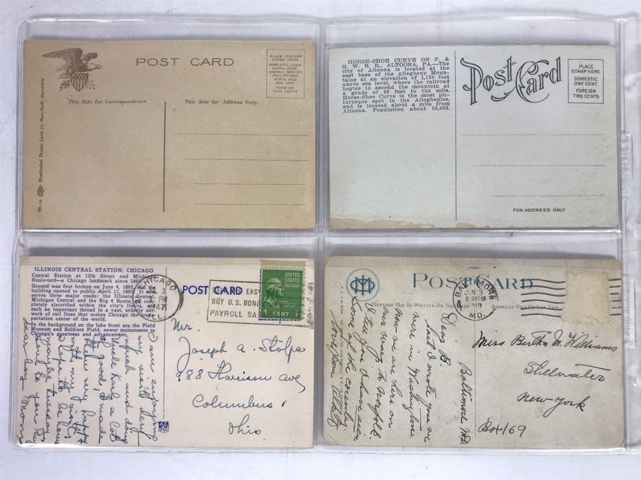 Set Of Four Vintage R.R. Railroad Postcards (Some Postmarked) [Photo 6]