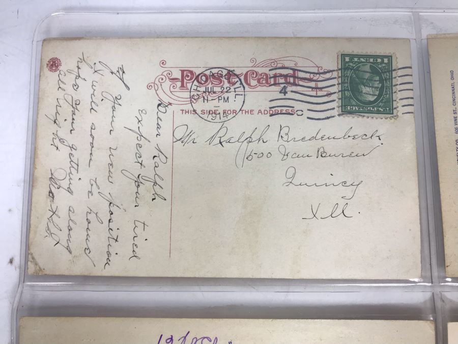 Set Of Four Vintage R.R. Railroad Postcards (One Postmarked 1914) [Photo 8]