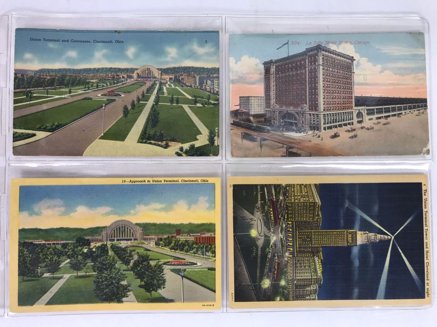 Set Of Four Vintage R.R. Railroad Postcards (One Postmarked 1914) [Photo 2]