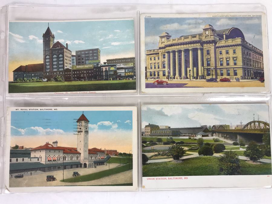 Set Of Four Vintage R.R. Railroad Postcards (Some Postmarked) [Photo 6]