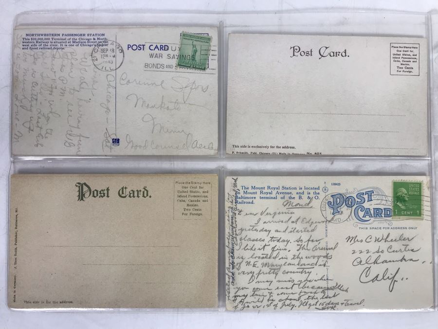 Set Of Four Vintage R.R. Railroad Postcards (Some Postmarked) [Photo 7]