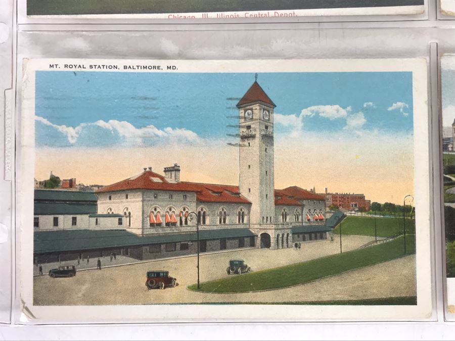 Set Of Four Vintage R.R. Railroad Postcards (Some Postmarked) [Photo 3]