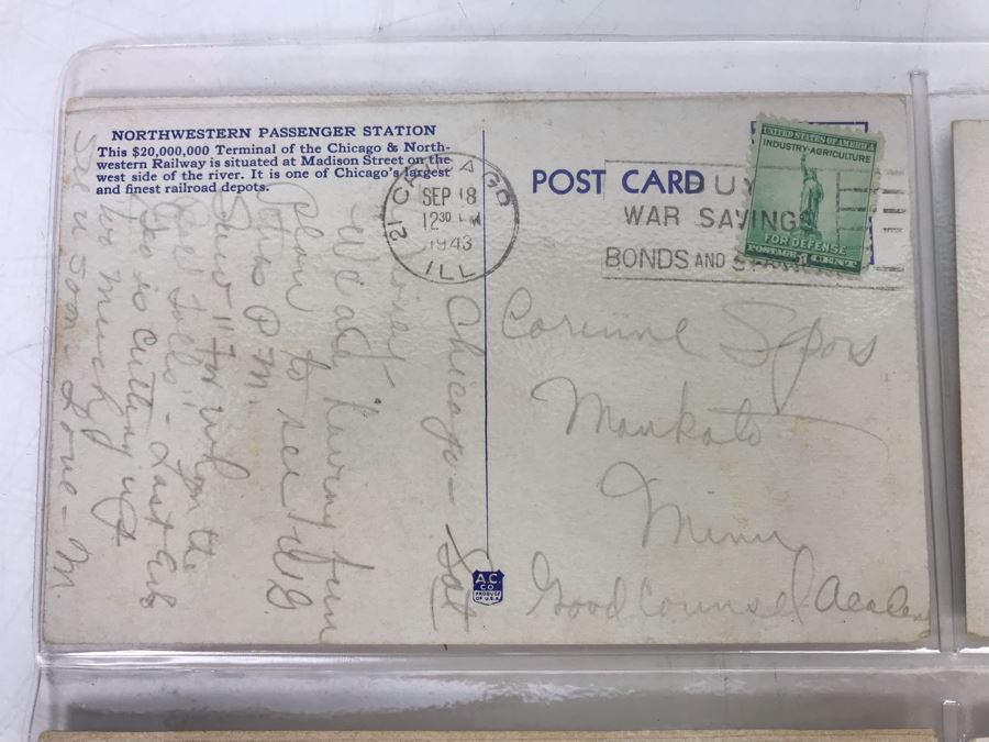 Set Of Four Vintage R.R. Railroad Postcards (Some Postmarked) [Photo 9]