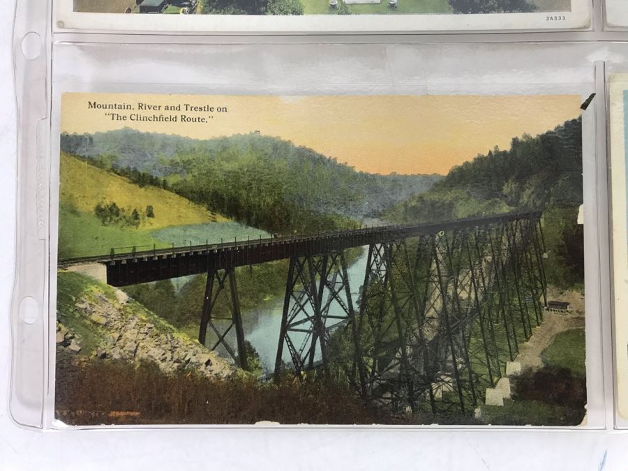 Set Of Four Vintage R.R. Railroad Postcards (One Postmarked)