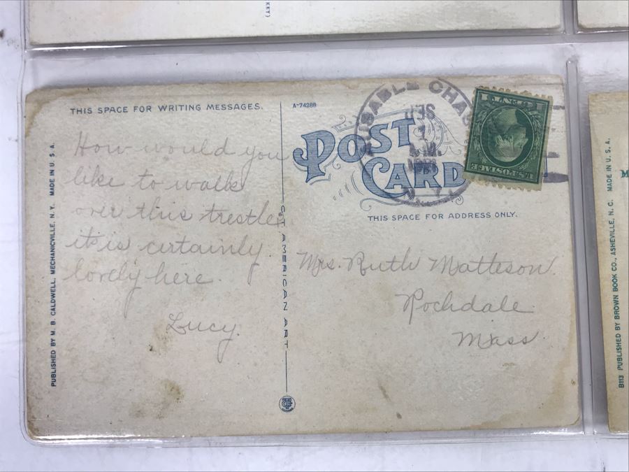 Set Of Four Vintage R.R. Railroad Postcards (One Postmarked) [Photo 8]