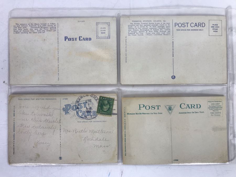 Set Of Four Vintage R.R. Railroad Postcards (One Postmarked) [Photo 7]