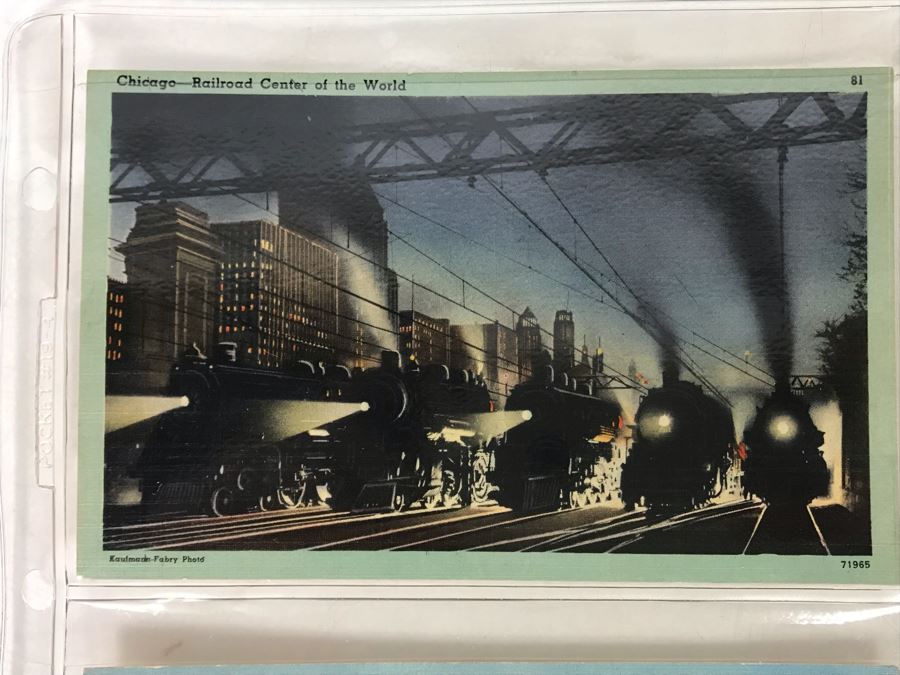 Set Of Four Vintage R.R. Railroad Postcards (Some Postmarked) [Photo 3]
