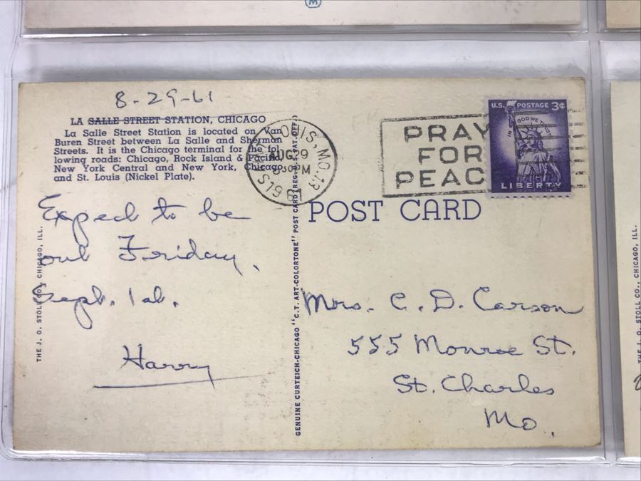 Set Of Four Vintage R.R. Railroad Postcards (Some Postmarked) [Photo 8]