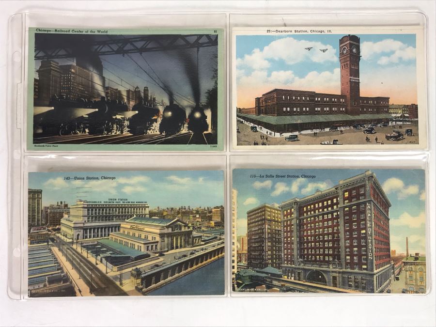 Set Of Four Vintage R.R. Railroad Postcards (Some Postmarked) [Photo 2]