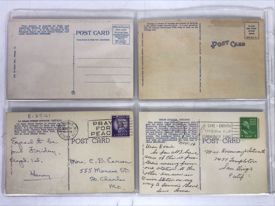 Set Of Four Vintage R.R. Railroad Postcards (Some Postmarked) [Photo 7]