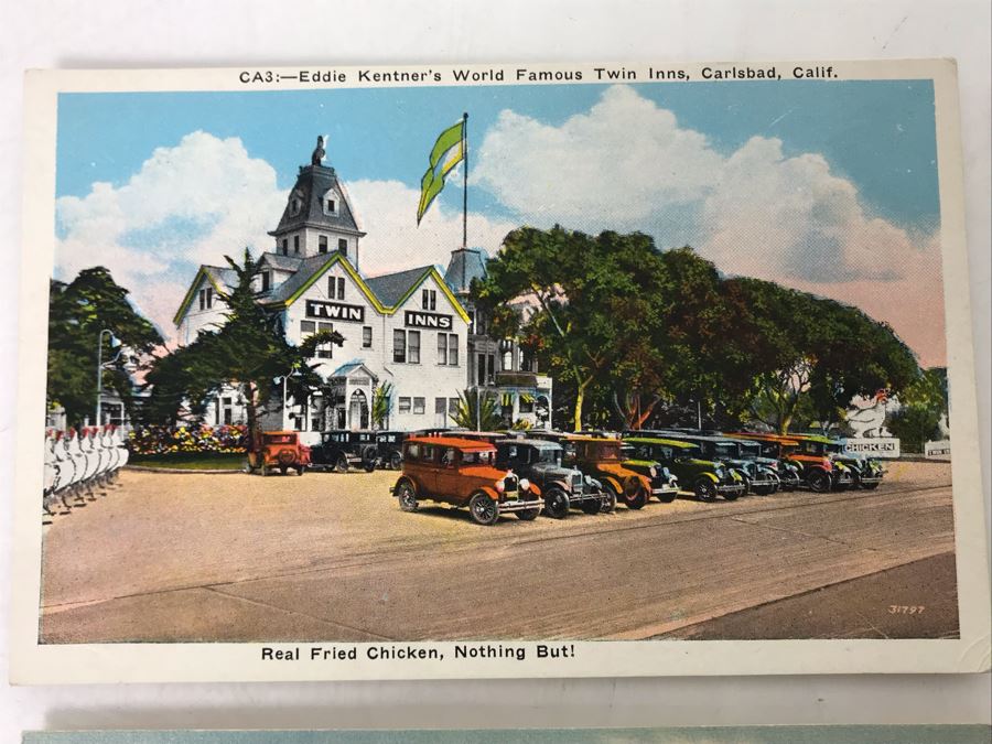 Vintage Carlsbad, CA Twin Inns, Carlsbad Hotel Carsbad-By-The-Sea Postcards [Photo 3]
