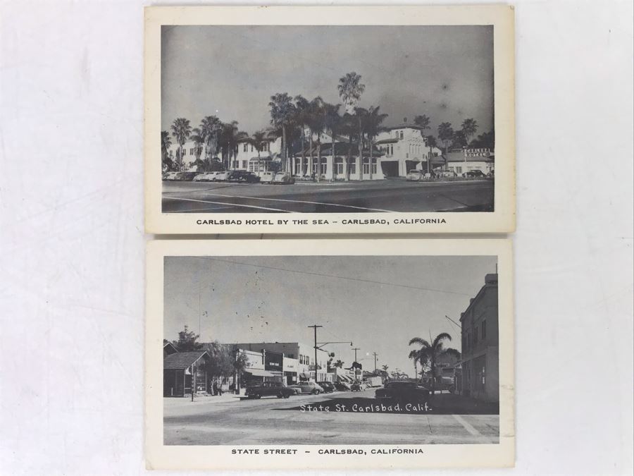 Vintage Carlsbad, CA Hotel By The Sea And State Street Carsbad Postcards
