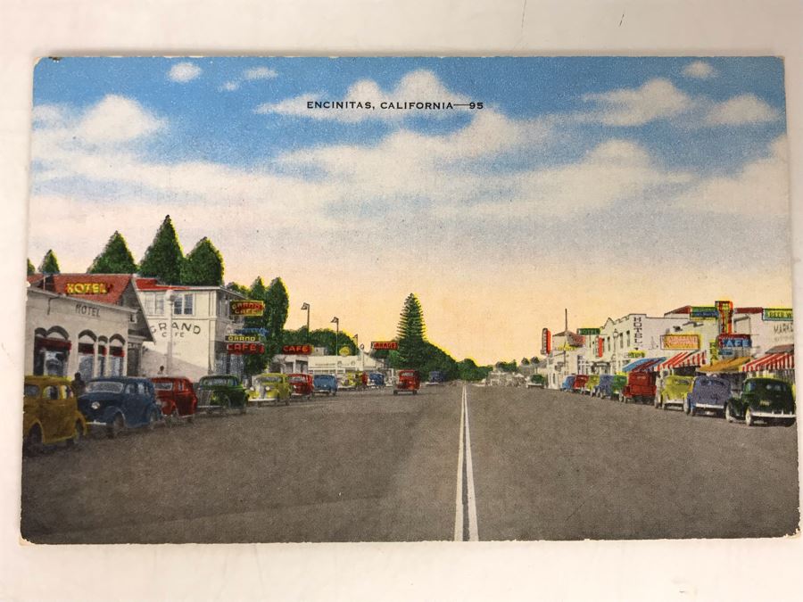 Vintage Downtown 101 Hwy Main Street Encinitas Postcard [Photo 2]