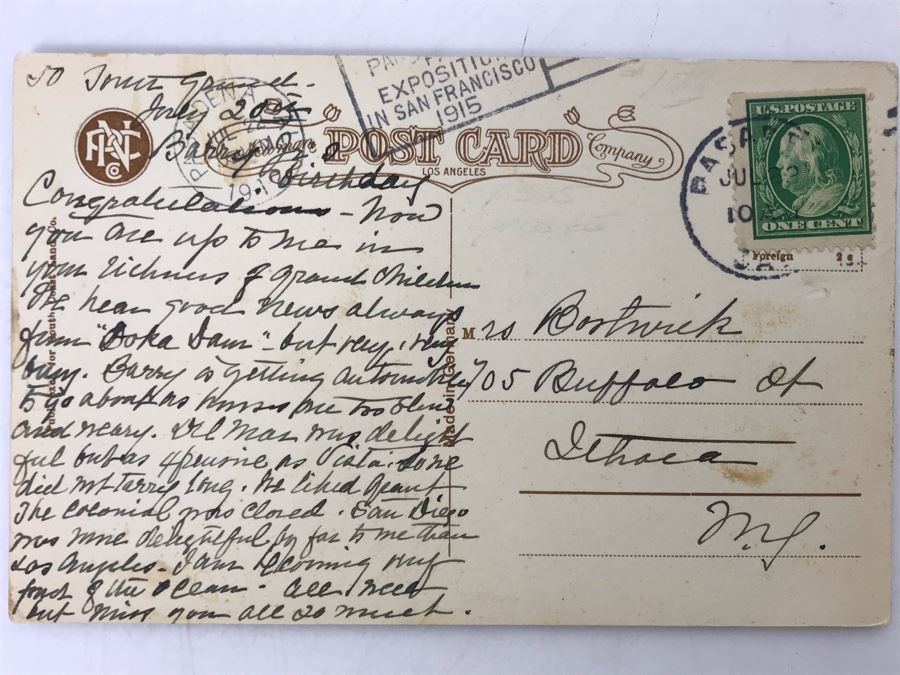 Antique Postmarked 1915 Bluff Scene At 'Stratford Inn' Del Mar, CA [Photo 5]