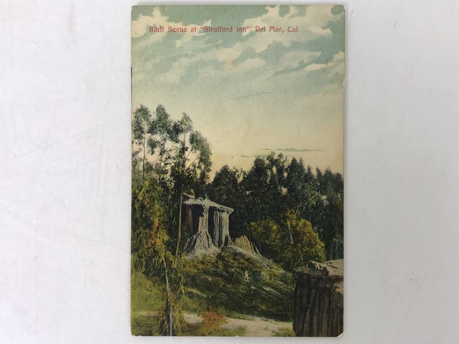 Antique Postmarked 1915 Bluff Scene At 'Stratford Inn' Del Mar, CA [Photo 1]