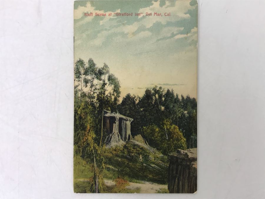 Antique Postmarked 1915 Bluff Scene At 'Stratford Inn' Del Mar, CA [Photo 2]