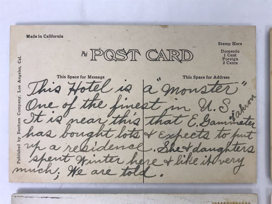 Antique And Vintage Postcards From Hotel Del Coronado, Coronado Beach, CA Postmarked 1909, 1910, 1952 [Photo 14]
