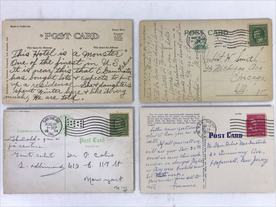 Antique And Vintage Postcards From Hotel Del Coronado, Coronado Beach, CA Postmarked 1909, 1910, 1952 [Photo 8]