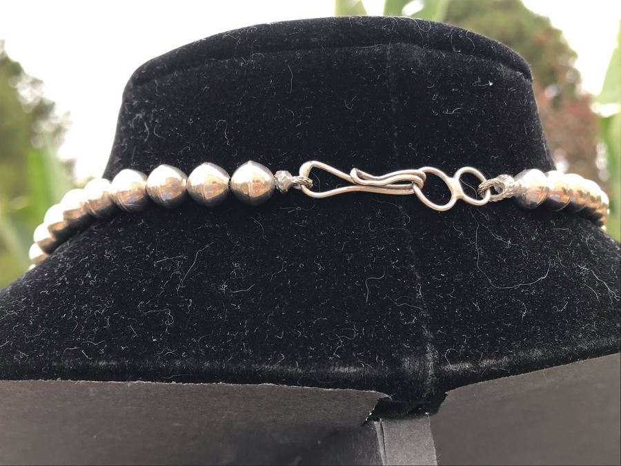 Stunning Sterling Silver Turquoise Native American Squash Blossom Necklace 260g [Photo 13]