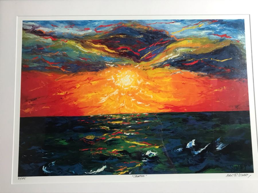 Framed Hand Signed Max R. Scharf Limited Edition Print Titled 'Creation' 22 X 15 [Photo 3]